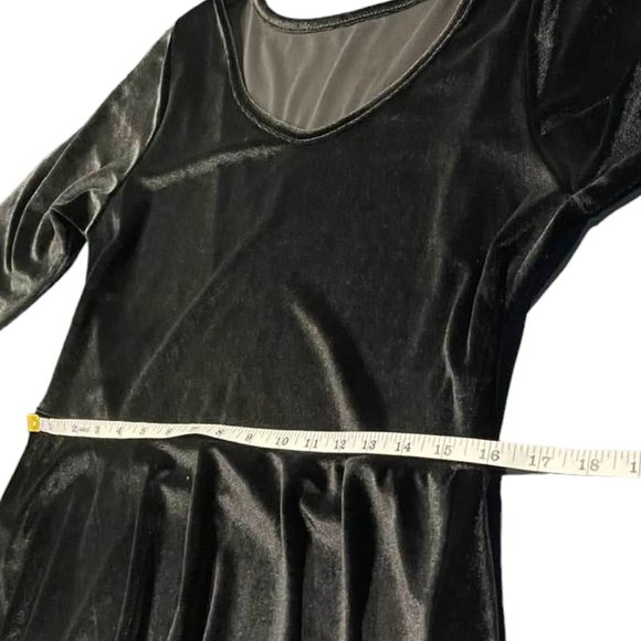 Velvet Midi Black Dress Holiday Event Minimalist - M - Picture 9 of 11
